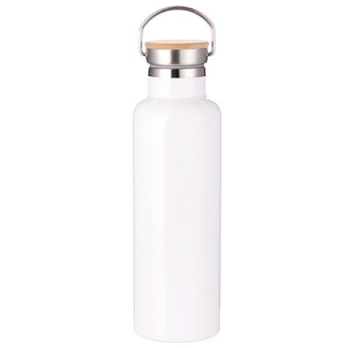 Promotional 750ml Stainless Steel Bottle Bamboo Lid